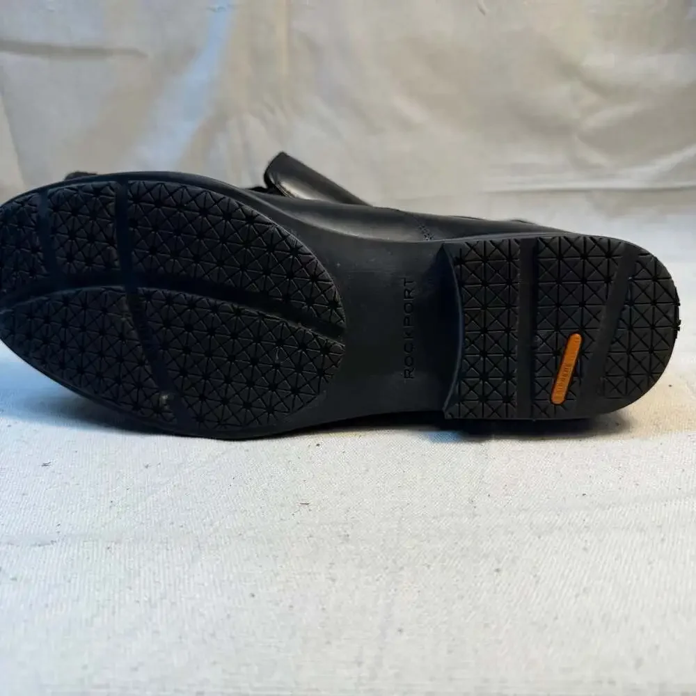 Rockport Essential Details Waterproof Slip On Size 10.5 Black Leather
